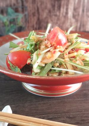簡単　低カロリー　水菜のキムトマ和え-レシピのメイン写真