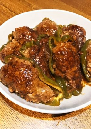 煮込みピーマンの肉詰め-レシピのメイン写真