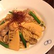 たけのことインゲンの春パスタ