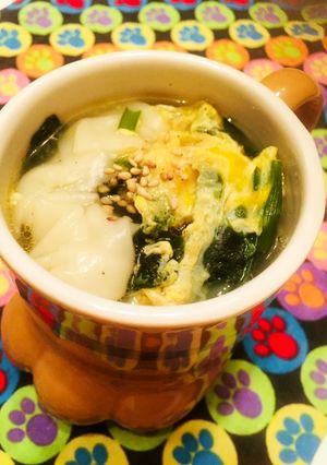 簡単◎心落着くネギわかニラ玉だしスープ　-レシピのメイン写真