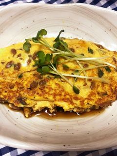 大葉の香りが漂う、チーズ納豆オムレツ-レシピのメイン写真