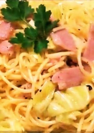 【超簡単】キャベツとベーコンのスパゲティ-レシピのメイン写真