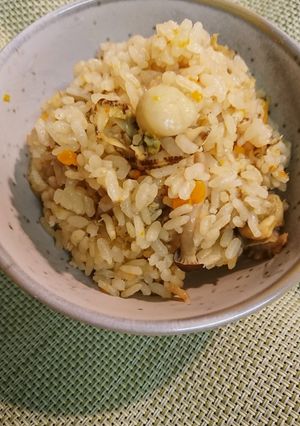 ベビーホタテの炊き込みご飯-レシピのメイン写真