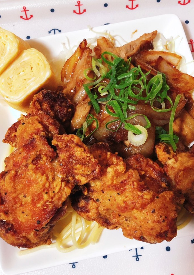 スタミナ☆唐揚げ・生姜焼き　お昼ご飯-レシピのメイン写真