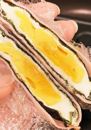 お弁当に★レンチン簡単♪ハムのりたまご♡-レシピのメイン写真