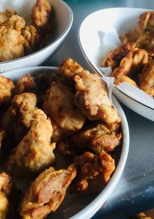 唐揚げ鶏皮煎餅 セルフ鳥脂 節約揚げ-レシピのメイン写真