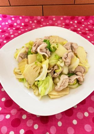 味つけ味覇のみ♪筍春キャベツの豚肉炒め♪-レシピのメイン写真