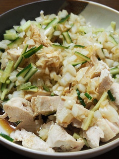鶏むね肉のネギきゅうりタレ&生姜スープ-レシピのメイン写真