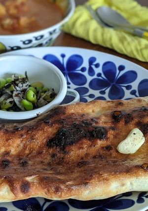 天然酵母でナン！グリルで外カリ中モチ〜-レシピのメイン写真