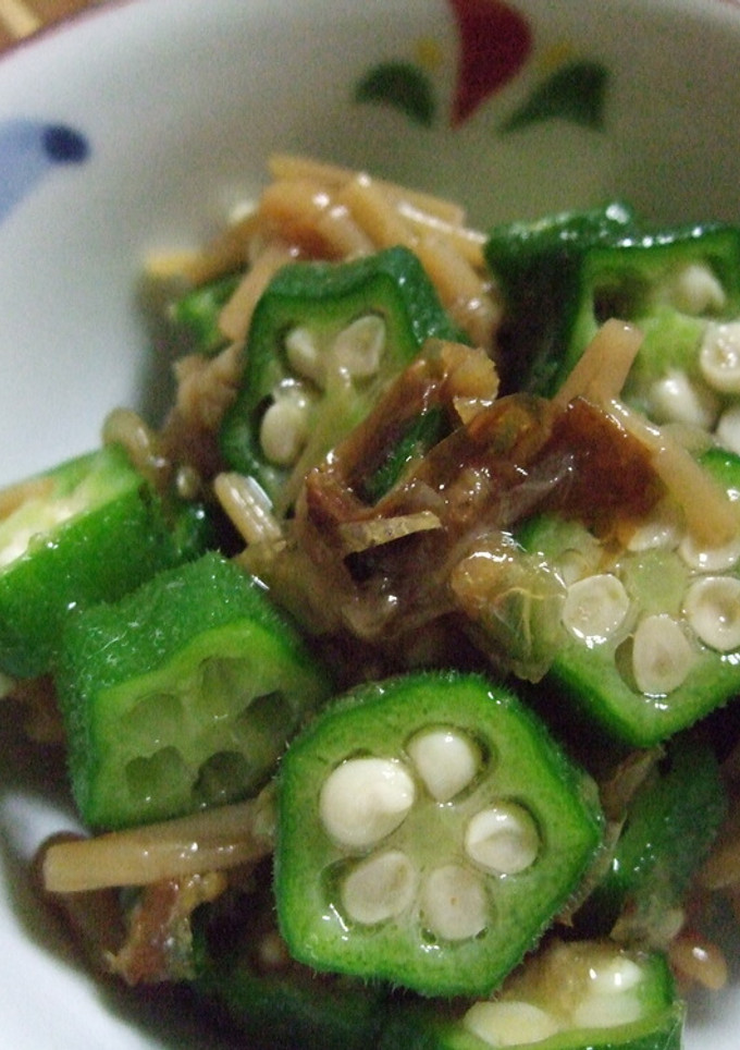 簡単和え物！　オクラとなめたけ　茹で方-レシピのメイン写真