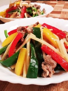 焼肉のタレで簡単味付け☆レンチン青椒肉絲-レシピのメイン写真