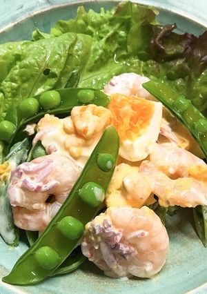 スナップエンドウとえびのタルタルサラダ-レシピのメイン写真