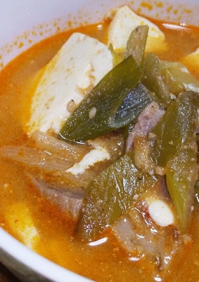 豆腐とねぎと豚肉の旨辛スープ☆-レシピのメイン写真