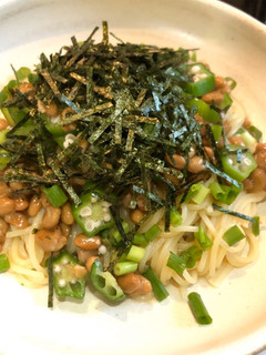 納豆とオクラのとろとろパスタ-レシピのメイン写真
