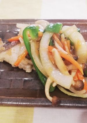 カレイの唐揚げ＆野菜あんかけ-レシピのメイン写真