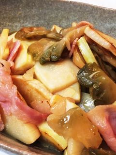 たけのことハムとザーサイのごま油炒め-レシピのメイン写真