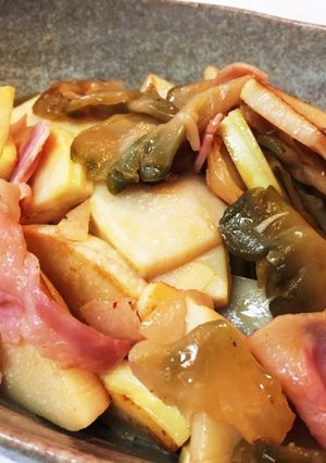 たけのことハムとザーサイのごま油炒め-レシピのメイン写真
