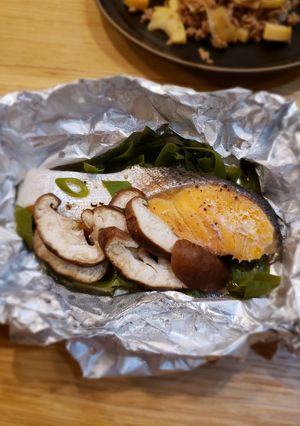 鮭とネギのホイル焼き～フライパンで♪-レシピのメイン写真