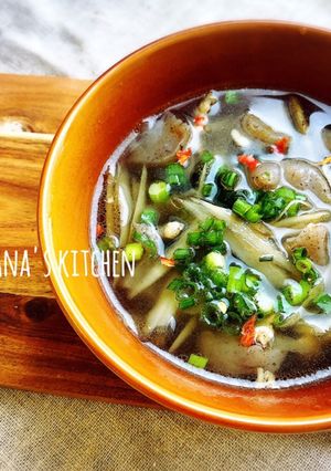 腸活♪♪ごぼう★蒟蒻★わかめのスープ-レシピのメイン写真
