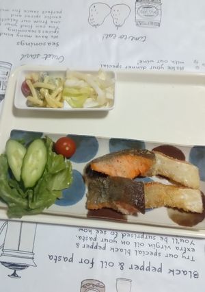 サーモンフライ。ディナー。-レシピのメイン写真