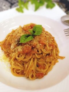 サバ缶のトマトスパゲティ-レシピのメイン写真