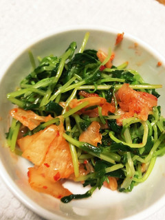 アゴだし⑤すぐできる豆苗のキムチ和え-レシピのメイン写真
