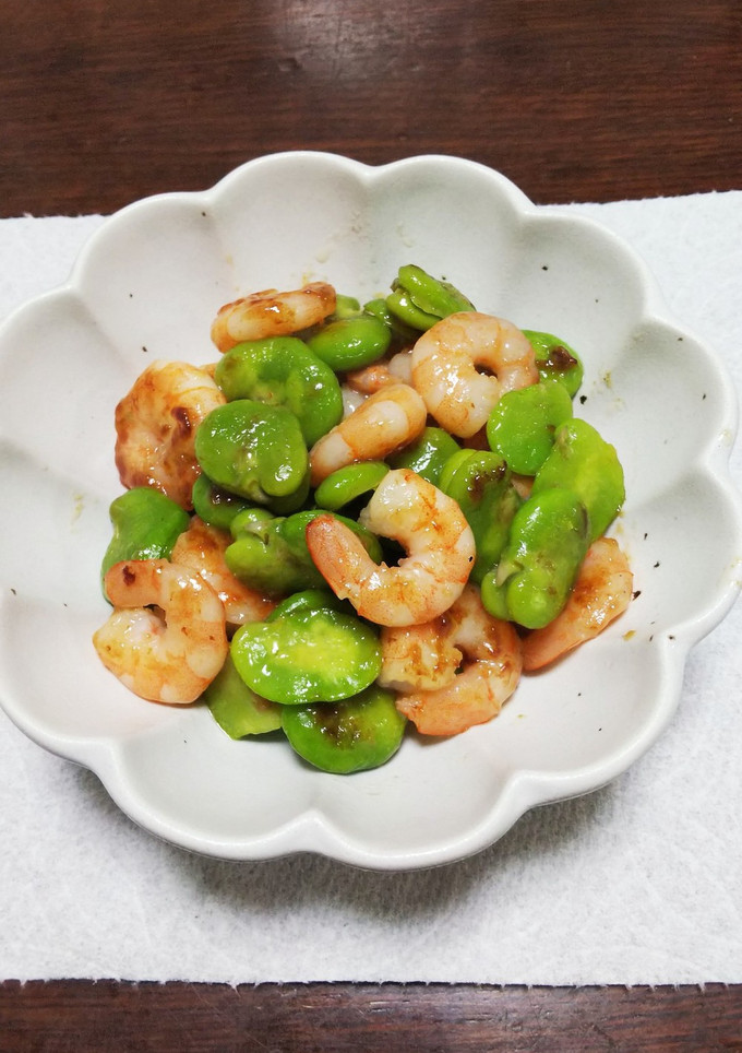 そら豆と海老の炒め(中華風にと)-レシピのメイン写真