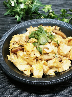 簡単炒り豆腐♪具は椎茸とちりめんジャコ☆-レシピのメイン写真