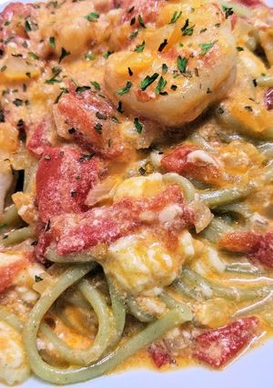 えびとモッツァレラのトマトクリームパスタ-レシピのメイン写真