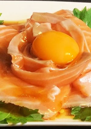 【母の日】サーモンカーネーションユッケ風-レシピのメイン写真