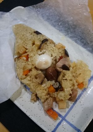 中華ちまき～栗&うずら、竹の皮は代用で♪-レシピのメイン写真