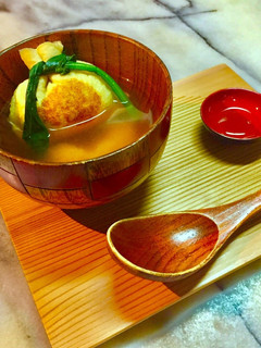 No2512お楽しみ巾着味噌汁蜂蜜添え-レシピのメイン写真
