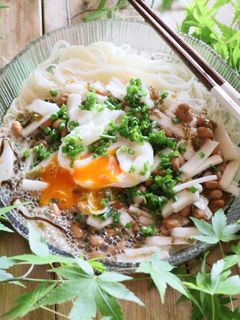 美味しく腸活♡ネバネバぶっかけそうめん-レシピのメイン写真