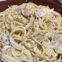 รูปของ こってり☆和風豆腐クリームパスタ