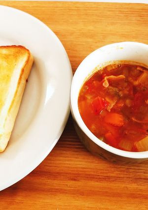 いろいろ野菜とレンズ豆のスープ-レシピのメイン写真
