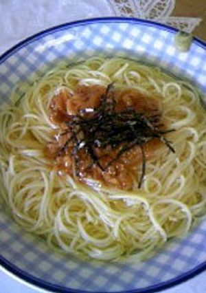 スパゲティをお茶漬けで～なめ茸編～-レシピのメイン写真