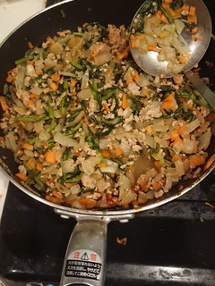 春菊のガパオライス風ひき肉炒め-レシピのメイン写真