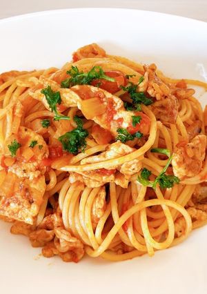 ランチmenu*ハーブポークトマトパスタ-レシピのメイン写真