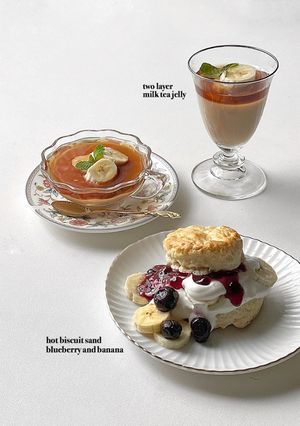 ホットビスケットとミルクティーゼリー-レシピのメイン写真