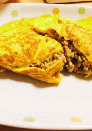 簡単！青じそ納豆オムレツ-レシピのメイン写真