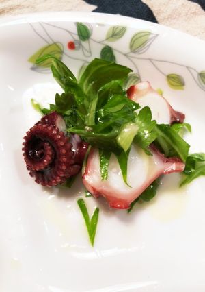 セロリの葉とタコのカルパッチョ-レシピのメイン写真