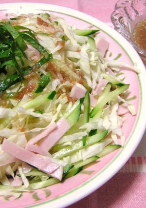 千切り野菜に♡　梅ガーリックドレッシング-レシピのメイン写真