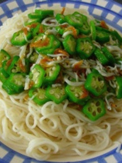 オクラとちりめんのレモンつゆそうめん-レシピのメイン写真
