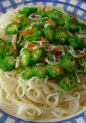 オクラとちりめんのレモンつゆそうめん-レシピのメイン写真
