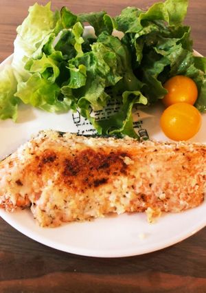 ノンオイル！鮭のチーズパン粉焼き＊幼児食-レシピのメイン写真