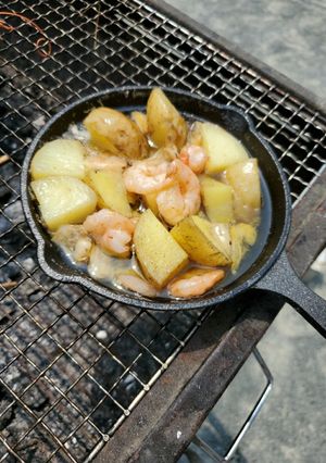 【外出自粛に負けるな】BBQでアヒージョ-レシピのメイン写真