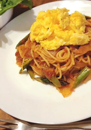 コクうま♪ふんわりトマ玉パスタ-レシピのメイン写真