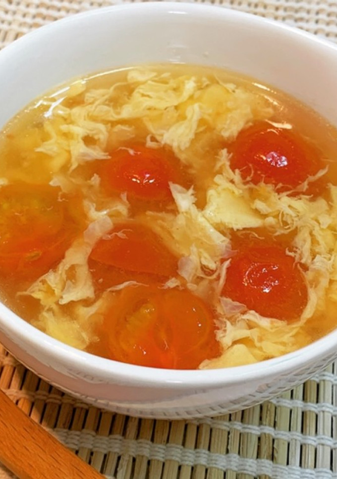 簡単！玉子とミニトマトの中華スープ-レシピのメイン写真