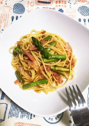 アスパラとベーコンのペペロンチーノ風-レシピのメイン写真