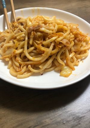 豚キムチ焼うどん-レシピのメイン写真